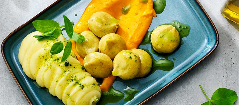 Falfel med gulerodscreme